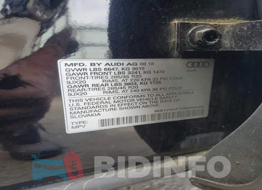 WA1VAAF72KD005445 Photo# 14