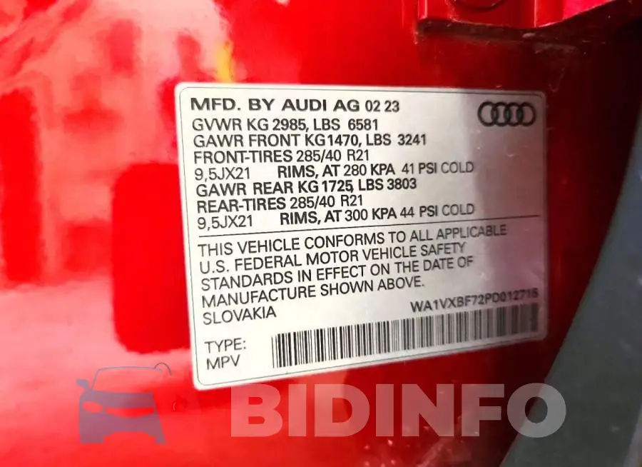 WA1VXBF72PD012715 Photo# 14