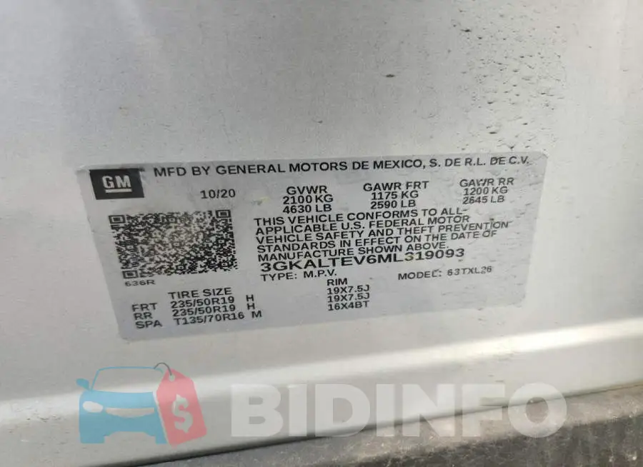 3GKALTEV6ML319093 Photo# 13