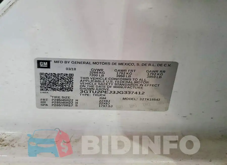 3GTU2PEJ3JG337412 Photo# 12