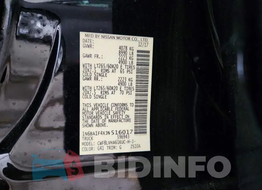 1N6BA1F4XJN516017 Photo# 12