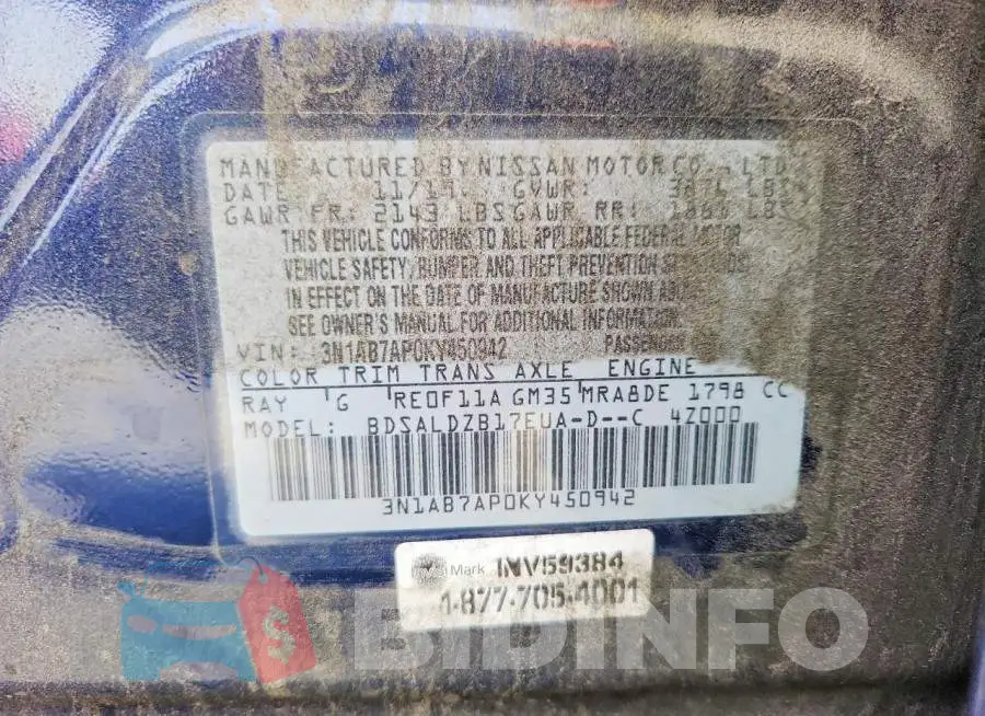 3N1AB7AP0KY450942 Photo# 12