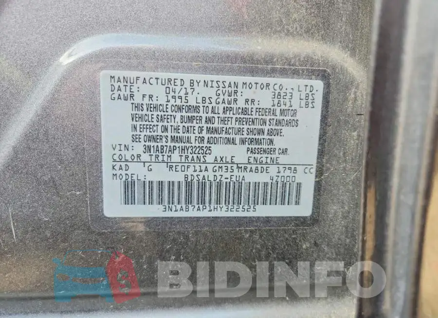 3N1AB7AP1HY322525 Photo# 12