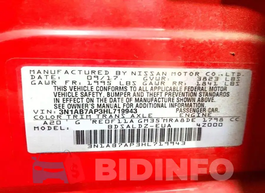 3N1AB7AP3HL719943 Photo# 12