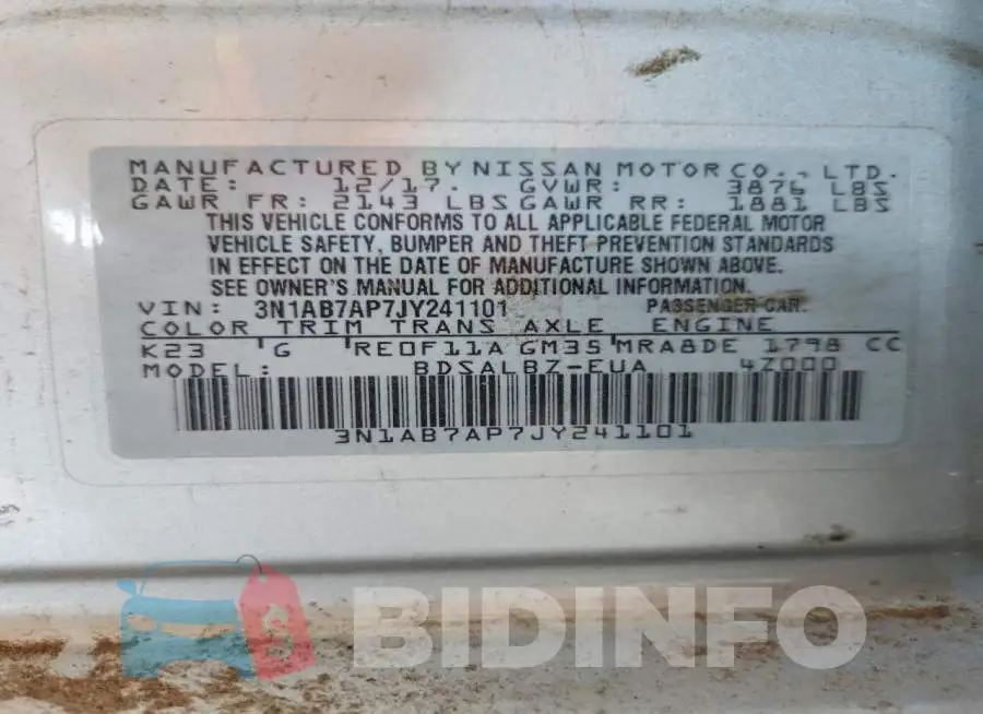 3N1AB7AP7JY241101 Photo# 12