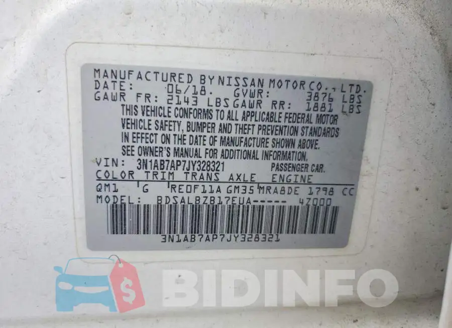 3N1AB7AP7JY328321 Photo# 12