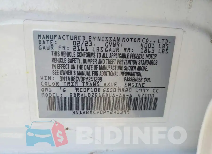 3N1AB8CV0PY241399 Photo# 13