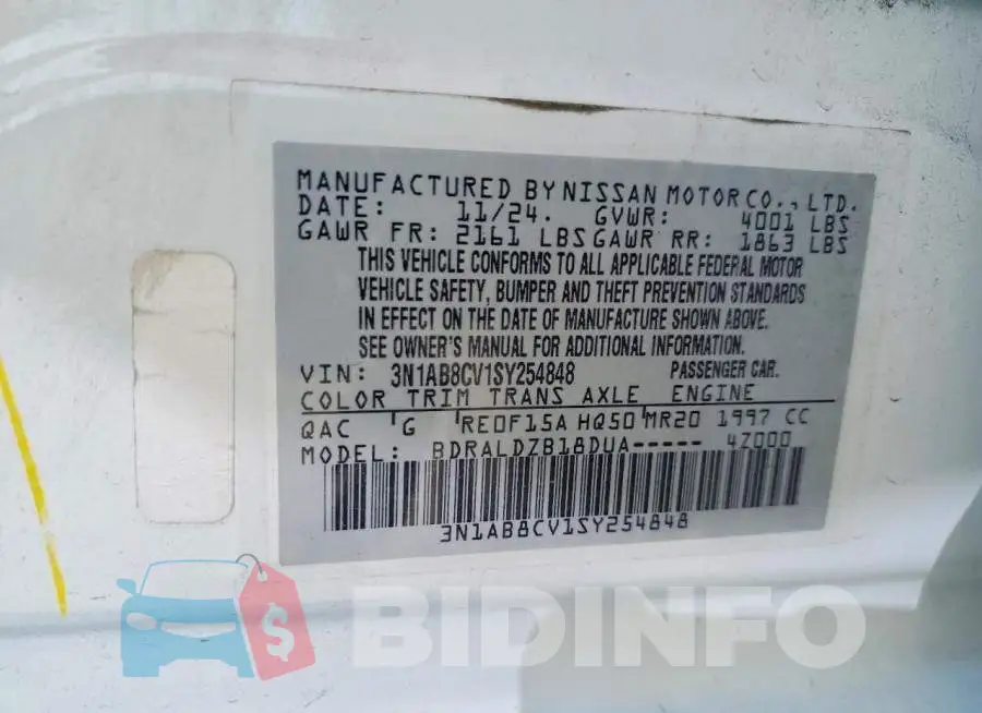 3N1AB8CV1SY254848 Photo# 12