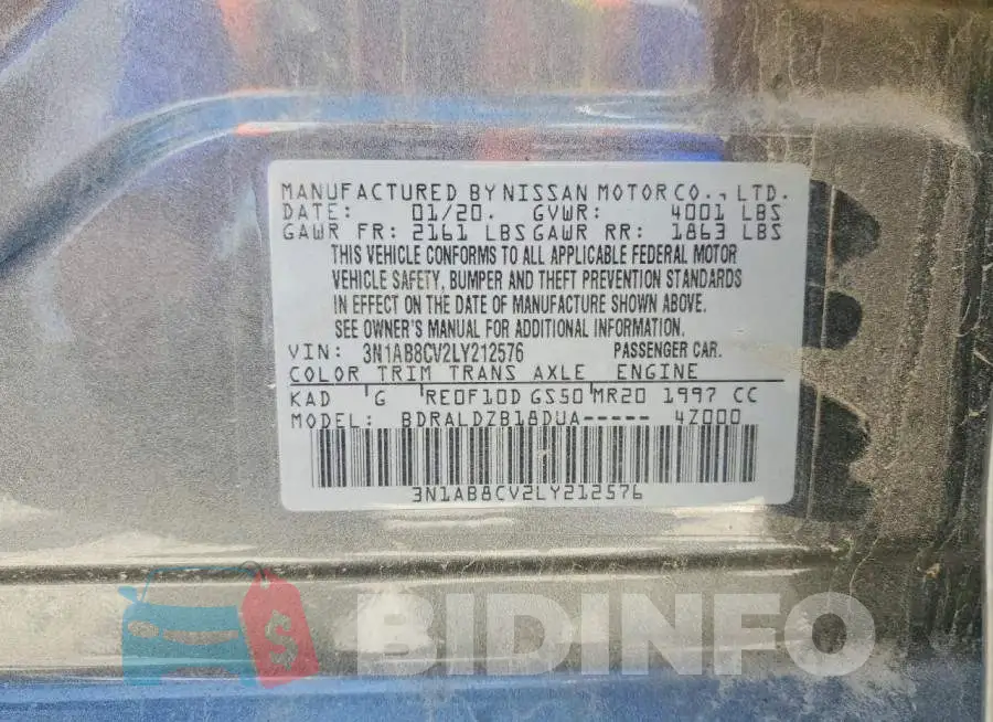 3N1AB8CV2LY212576 Photo# 12