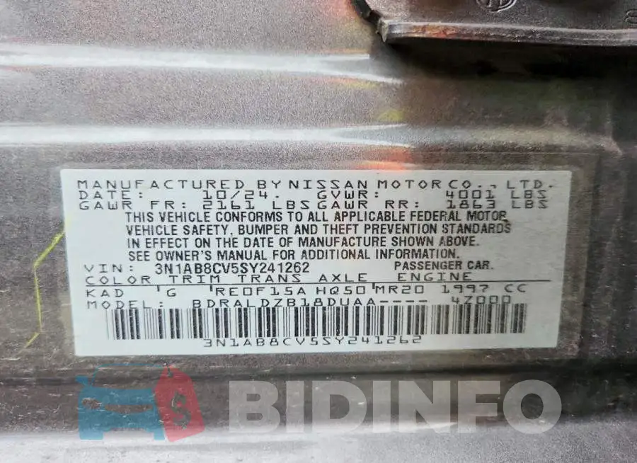 3N1AB8CV5SY241262 Photo# 12