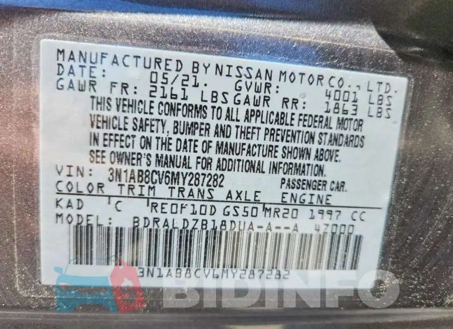 3N1AB8CV6MY287282 Photo# 12