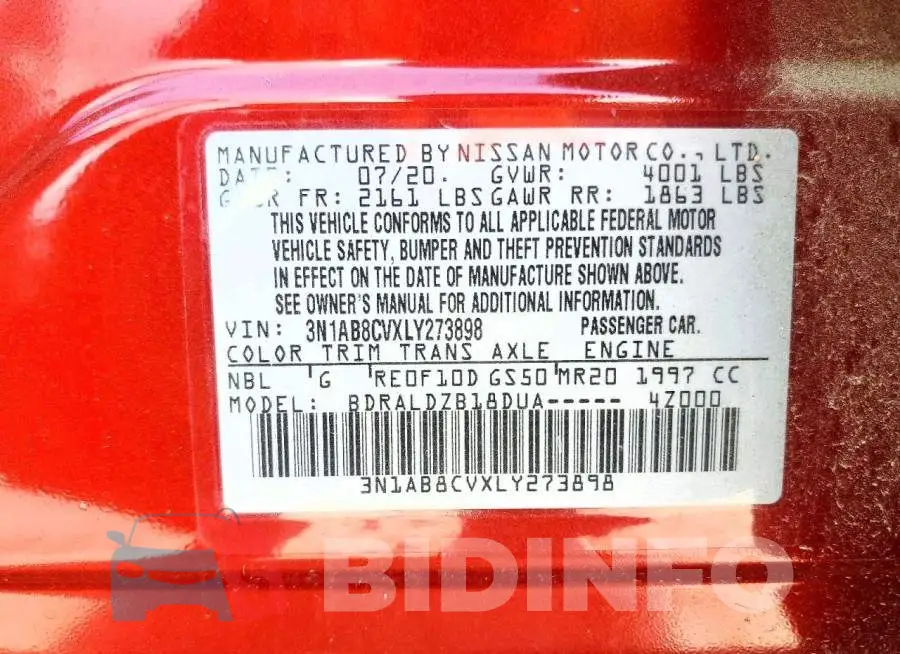 3N1AB8CVXLY273898 Photo# 12