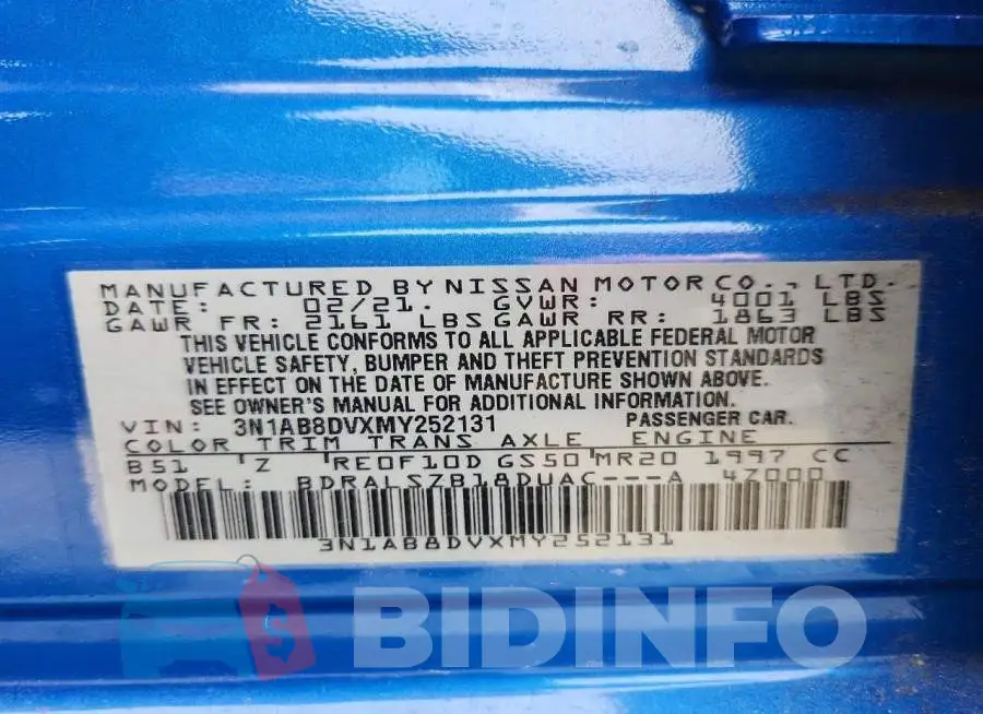 3N1AB8DVXMY252131 Photo# 12