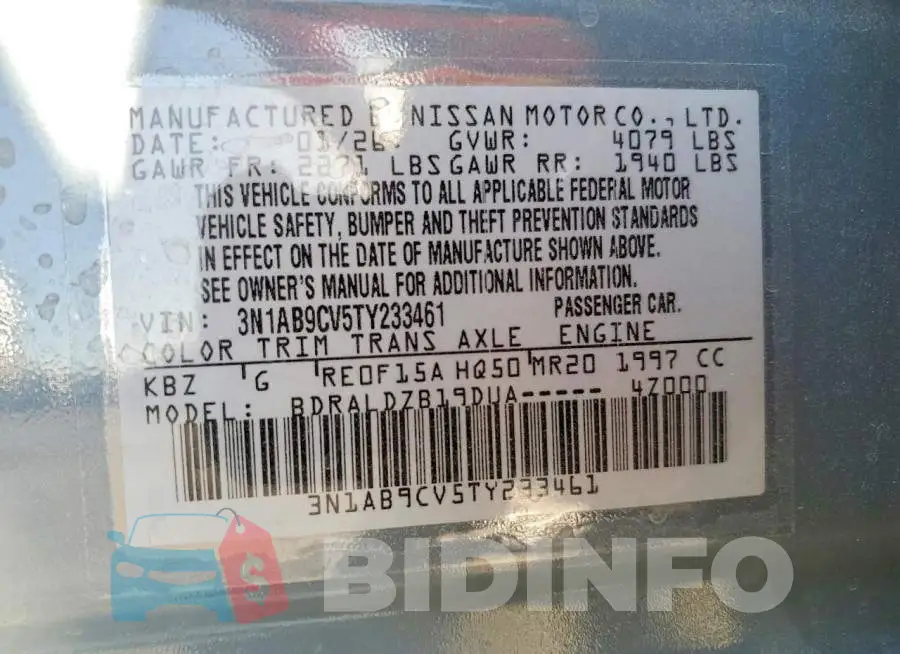 3N1AB9CV5TY233461 Photo# 13