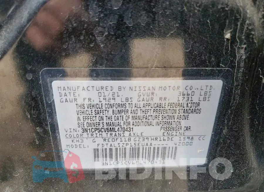 3N1CP5CV6ML470431 Photo# 12