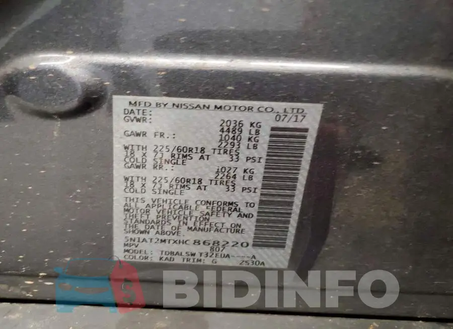 5N1AT2MTXHC868220 Photo# 13