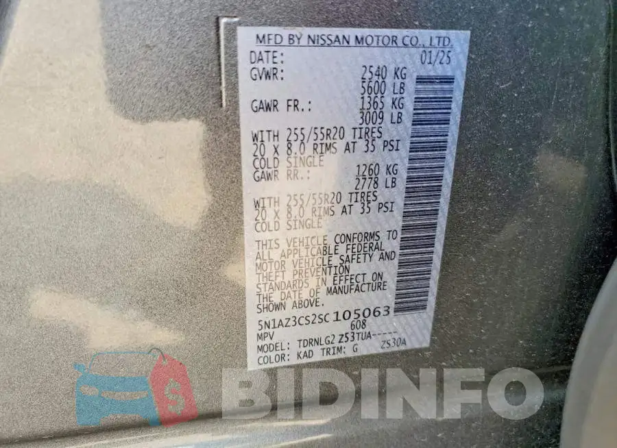 5N1AZ3CS2SC105063 Photo# 14