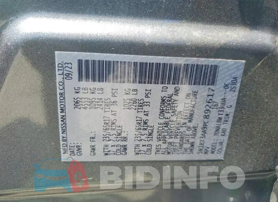 5N1BT3AA9PC892617 Photo# 13