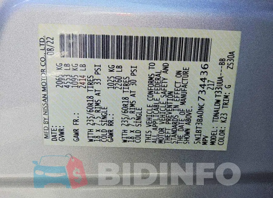 5N1BT3BA0NC734436 Photo# 13