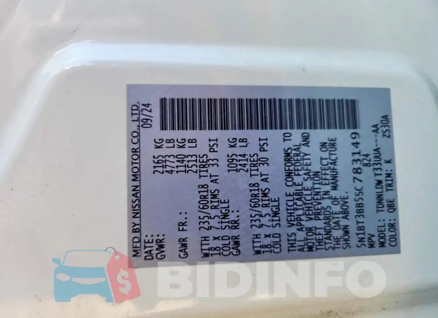 5N1BT3BB5SC783149 Photo# 13