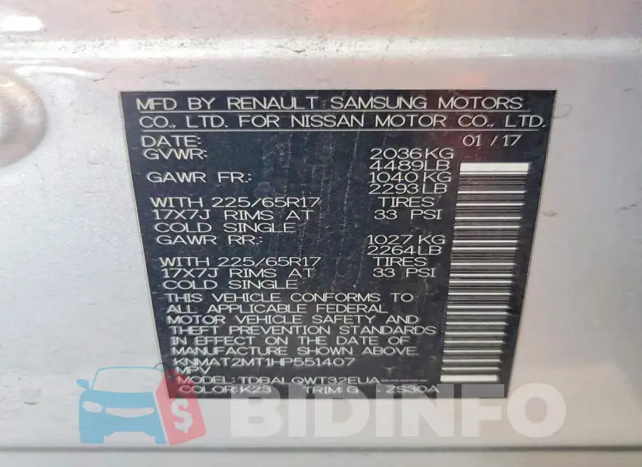 KNMAT2MT1HP551407 Photo# 13