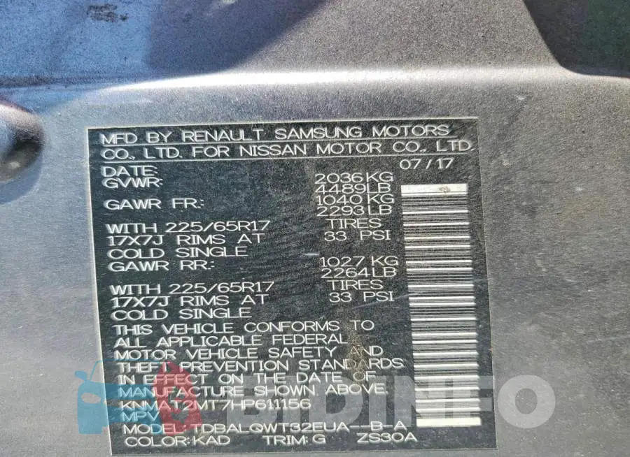 KNMAT2MT7HP611156 Photo# 12