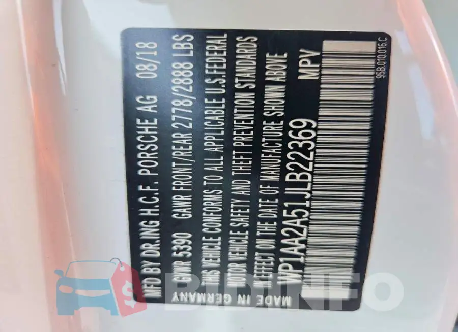 WP1AA2A51JLB22369 Photo# 13