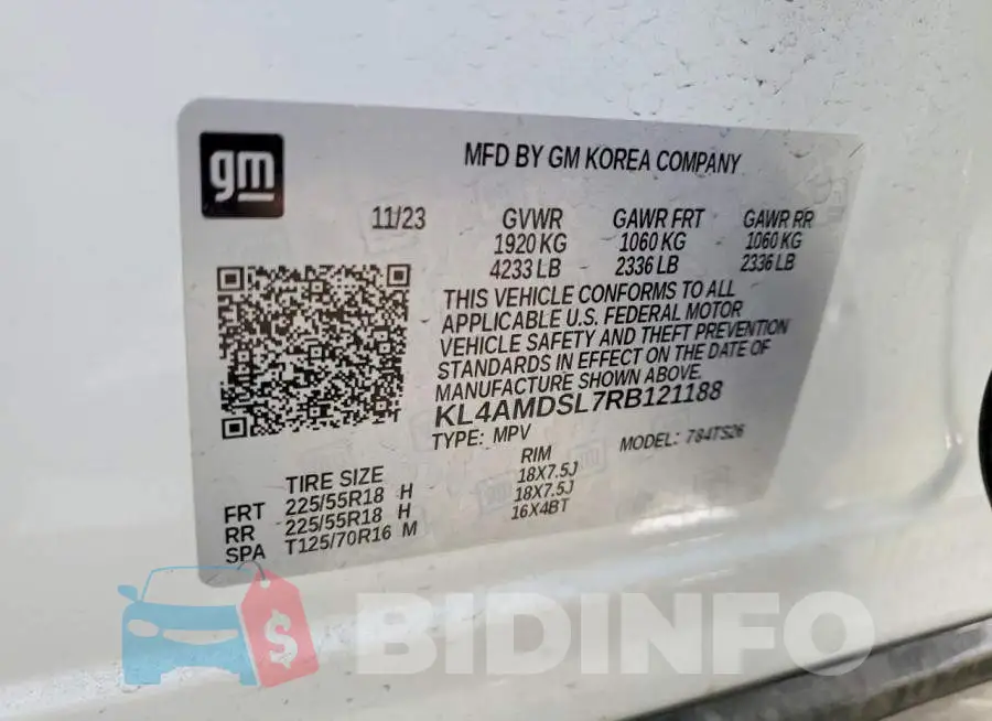 KL4AMDSL7RB121188 Photo# 13
