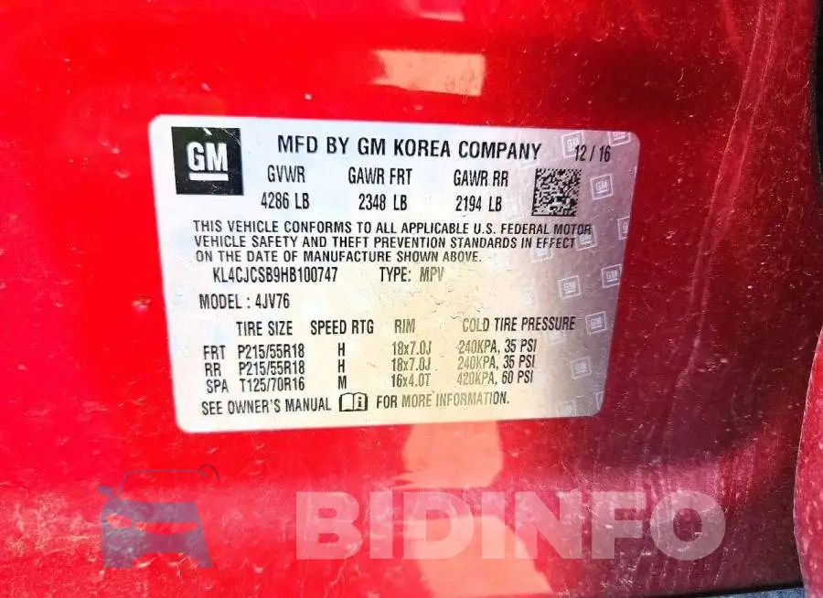 KL4CJCSB9HB100747 Photo# 12