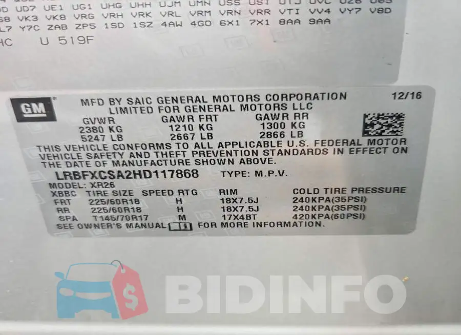 LRBFXCSA2HD117868 Photo# 14