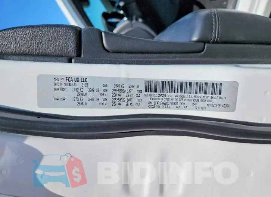 1C4RJFAG8KC702376 Photo# 14