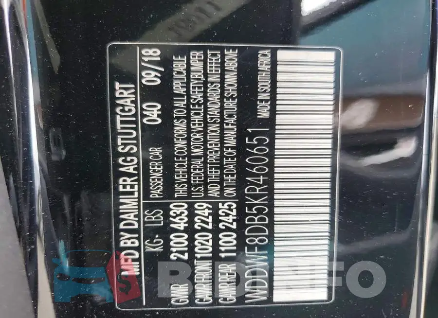 WDDWF8DB5KR460651 Photo# 12