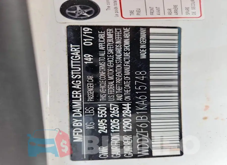 WDDZF6JB1KA615748 Photo# 12