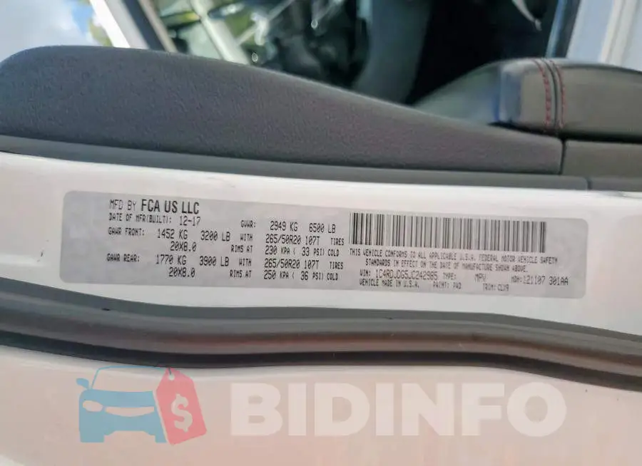 1C4RDJDG5JC242985 Photo# 13