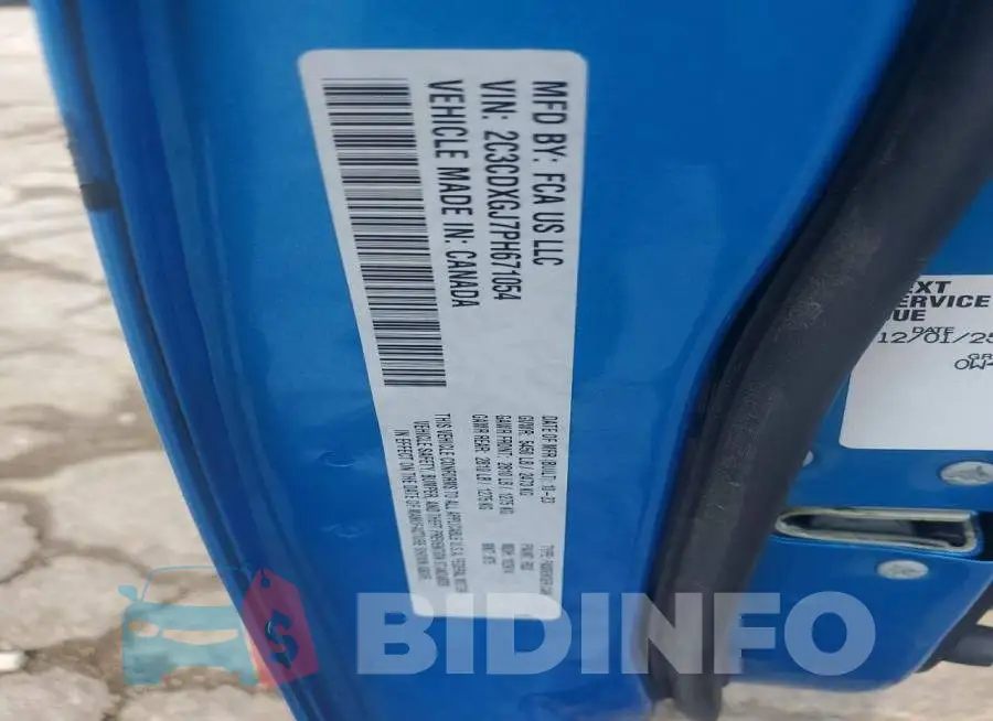 2C3CDXGJ7PH671054 Photo# 12