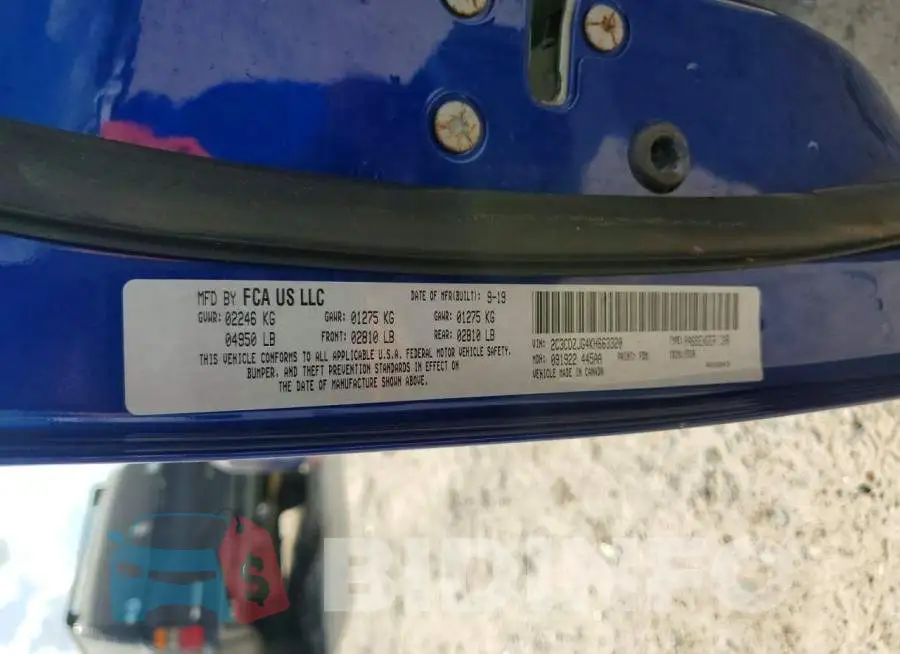 2C3CDZJG4KH663320 Photo# 13