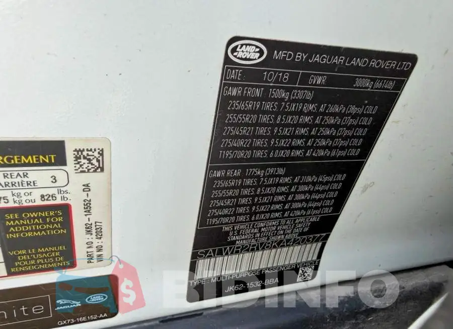 SALWR2RV8KA420377 Photo# 10