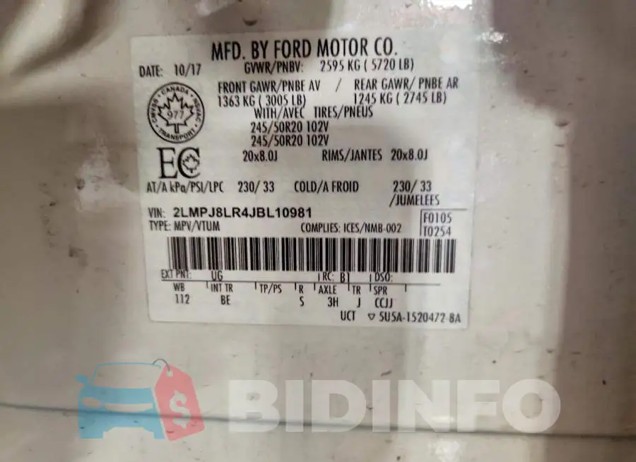 2LMPJ8LR4JBL10981 Photo# 14