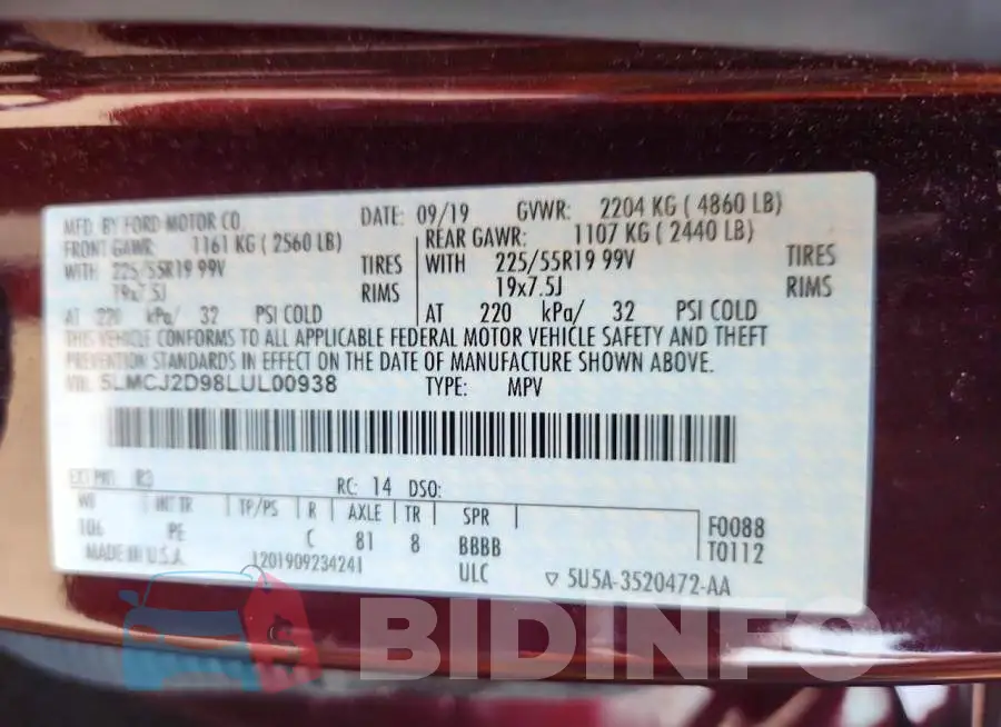 5LMCJ2D98LUL00938 Photo# 13