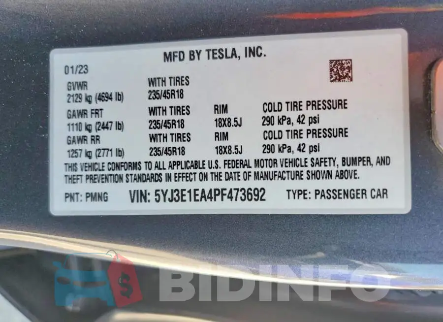 5YJ3E1EA4PF473692 Photo# 12