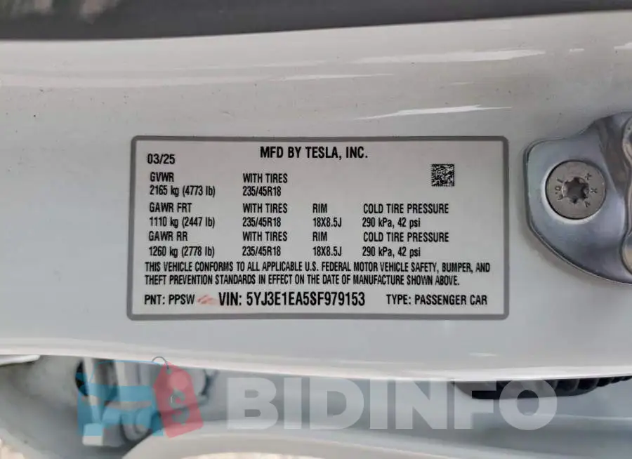 5YJ3E1EA5SF979153 Photo# 13