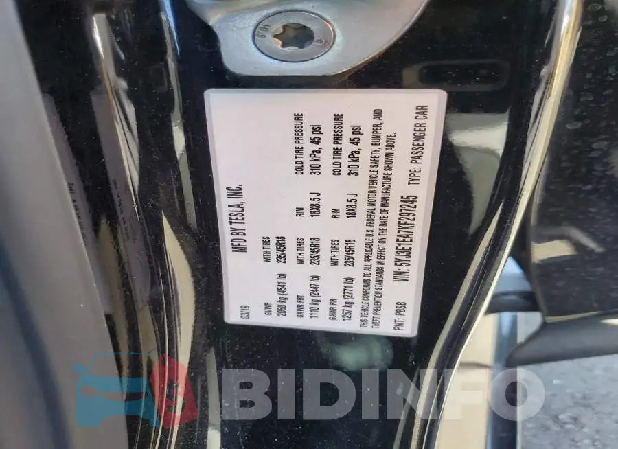 5YJ3E1EA7KF297245 Photo# 12