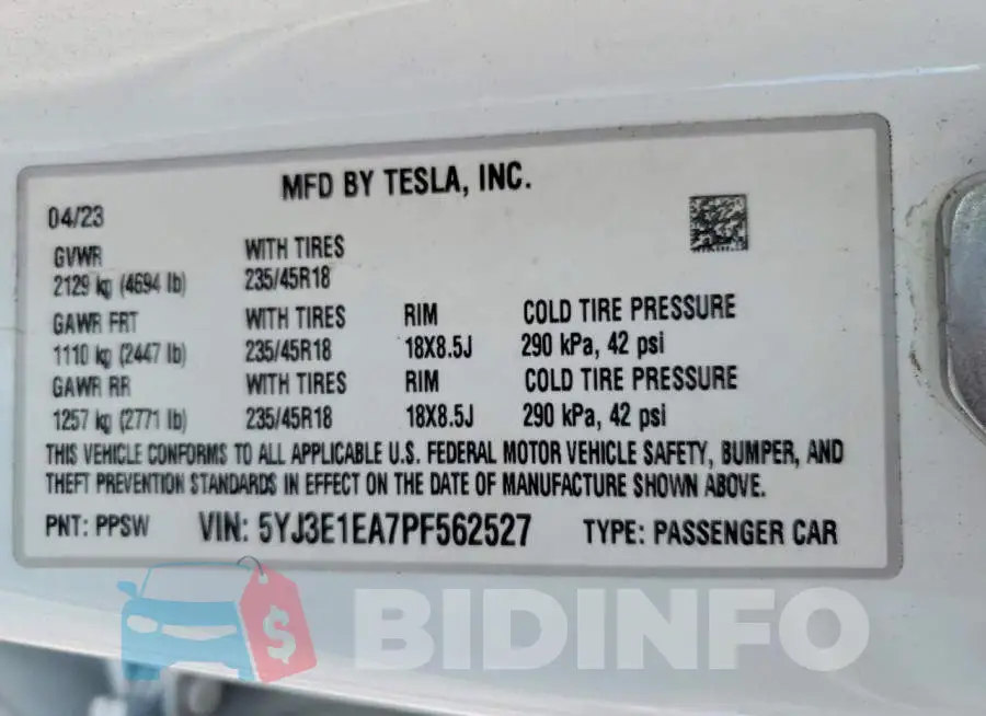 5YJ3E1EA7PF562527 Photo# 12