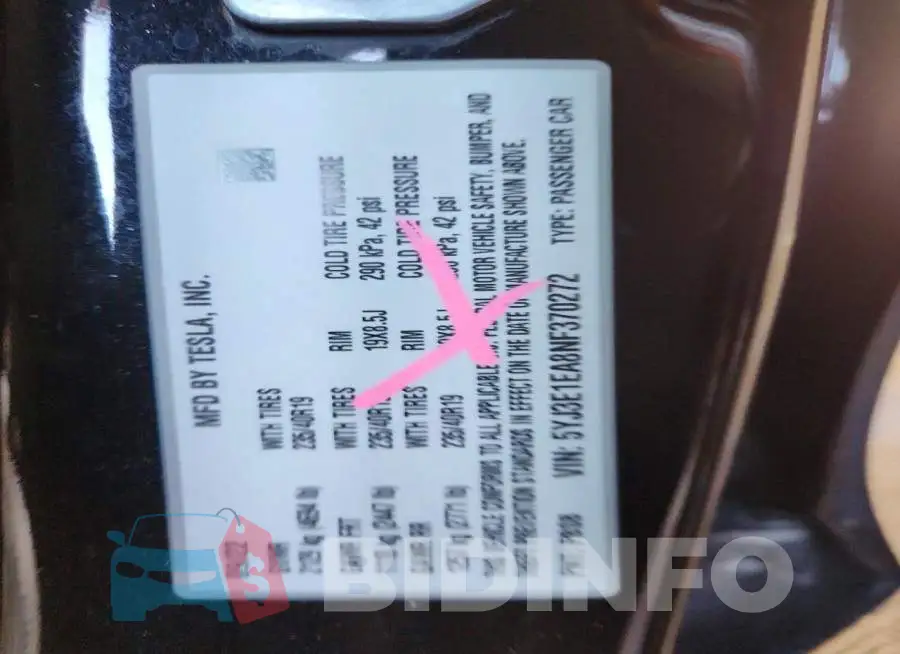 5YJ3E1EA8NF370272 Photo# 11