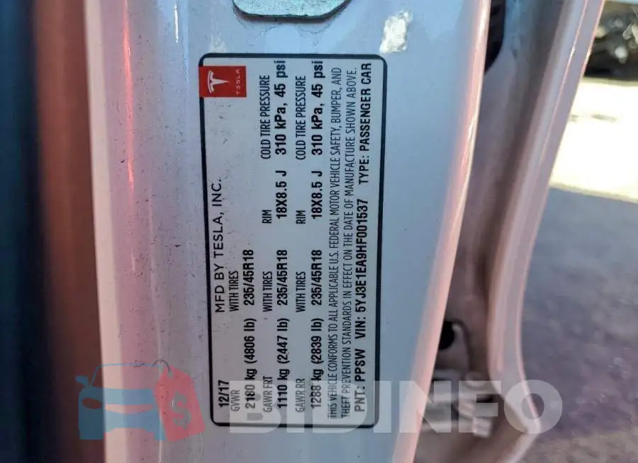 5YJ3E1EA9HF001537 Photo# 12