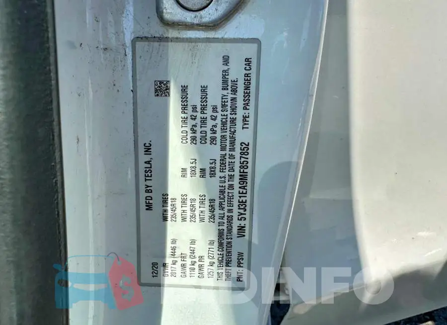 5YJ3E1EA9MF857852 Photo# 10