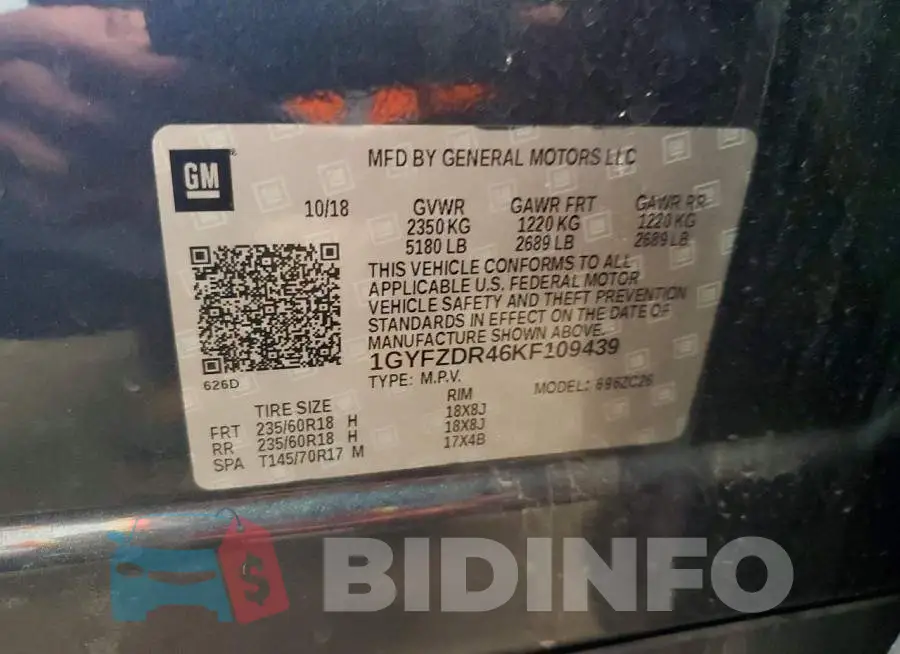 1GYFZDR46KF109439 Photo# 13