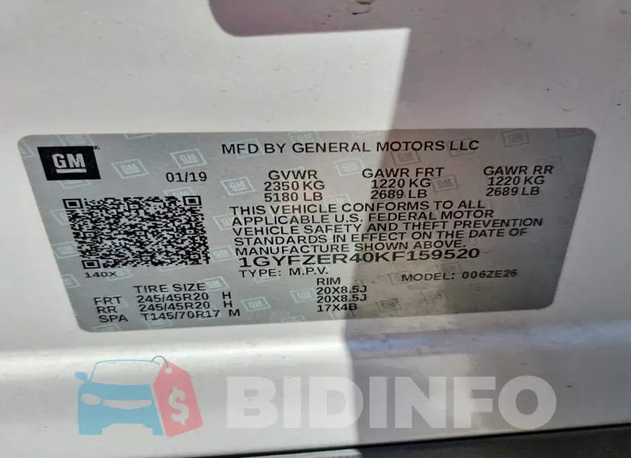 1GYFZER40KF159520 Photo# 12