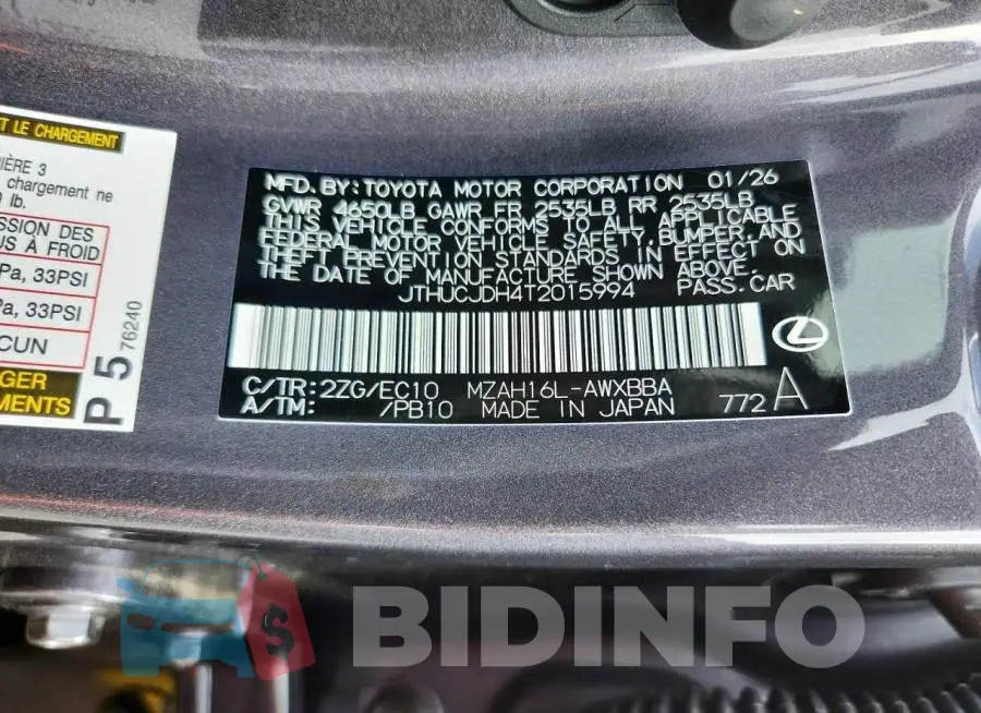 JTHUCJDH4T2015994 Photo# 14