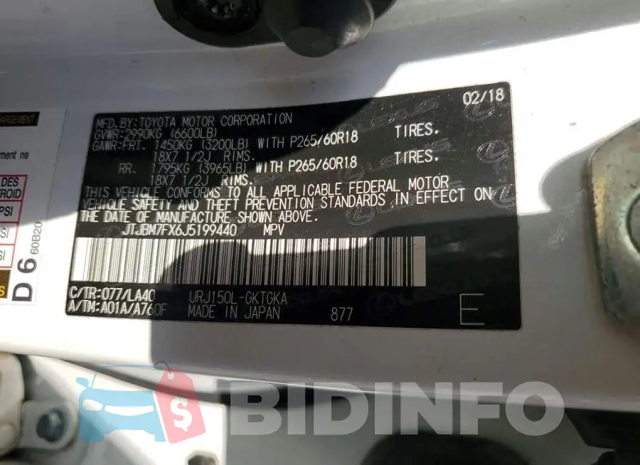 JTJBM7FX6J5199440 Photo# 13